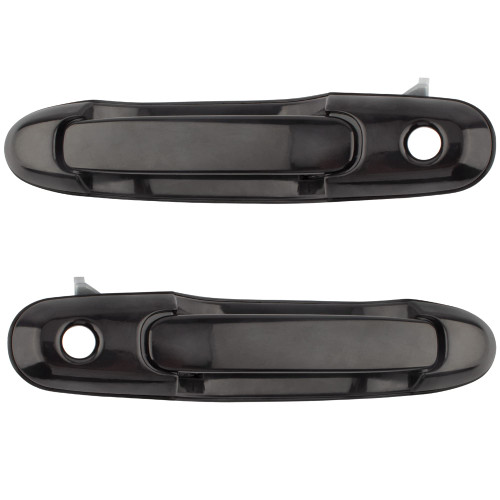 BOXI Set of 2 Outside Outer Exterior Front Left and Right Door Handles fit for Toyota Sienna 1998 1999 2000 2001 2002 2003 Smooth Black (80850 80357 6922008010A0 6921008010C0 TO1311126 TO1310126)