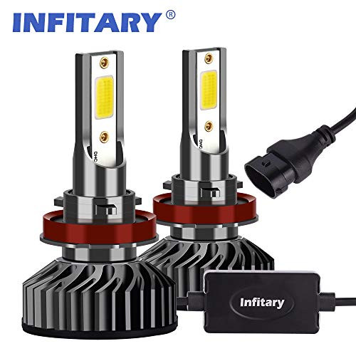 INFITARY-H11 Headlight Bulbs H8 H9 LED COB Chips 64W 6500K 8000LM Single Beam IP67 Waterproof 1 Pair