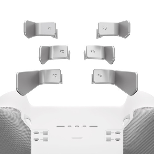 eXtremeRate Swift Paddles for Xbox Elite 1/2 Controller, 6 in 1 Metalic Silver Replacement Interchangeable Back Paddles for Xbox One Elite & Elite Series 2 Controller