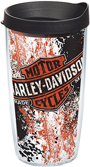 Tervis 1157450 Harley Davidson Logo-Grunge Insulated Tumbler with Wrap and Black Lid, 16oz, Clear Tervis 1157450 Harley Davidson Logo-Grunge Insulated Tumbler with Wrap and Black Lid, 16oz, Clear