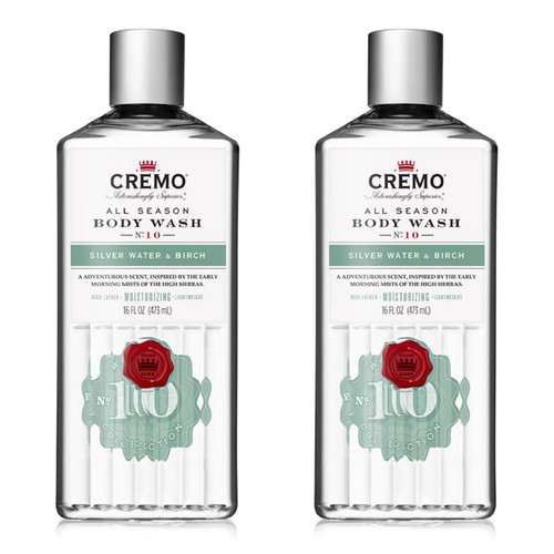 Cremo Rich-Lathering Silver Water & Birch Body Wash, A Revitalizing Combination of Glacier-Fed Streams and White Birch 16 Fl Oz (2-Pack) Cremo Rich-Lathering Silver Water & Birch Body Wash, A Revitalizing Combination of Glacier-Fed Streams and White Birch 16 Fl Oz (2-Pack)