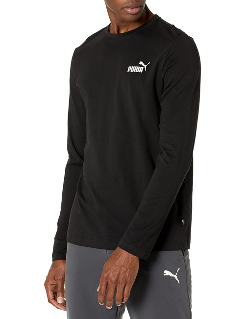 PUMA mens Essentials Longsleeve Tee T Shirt, Black, Medium US