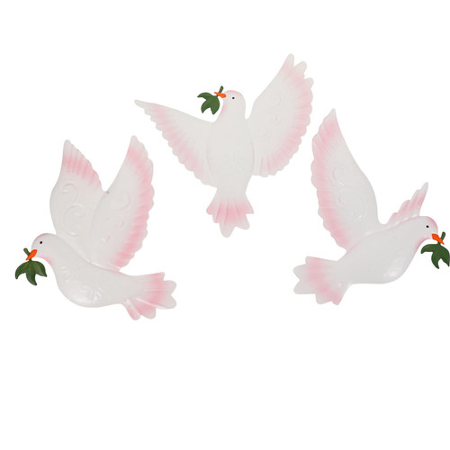 3Pcs flying bird sculptures Dove Wall Decor Metal Wall Hanging Flying Birds Sculpture Dove of Peace Metal Art Wall Decor Hanging Spiritual Decorations for Livingroom 3d wall art Garden insect wall art