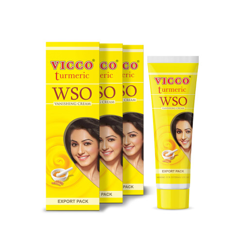 Vicco Turmeric WSO Skin Cream, With Turmeric, For Healthy and Clear Skin, Suitable for All Skin Types, 100% Natural, (Pack of 3 x 2.82 oz)