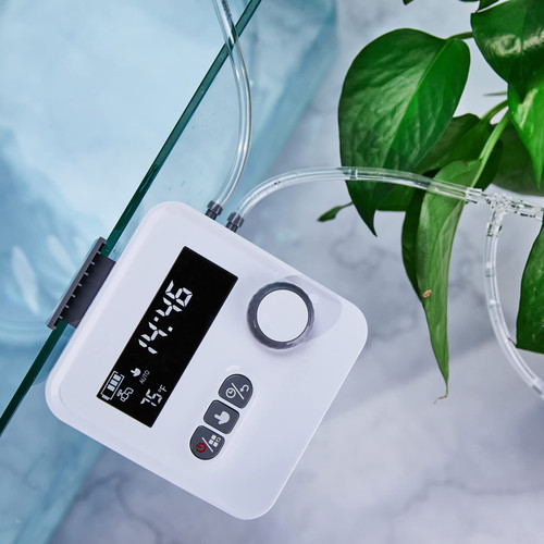 REKTON Automatic Drip Irrigation Kit,Houseplants DIY Micro Self Watering System with 30-Day Digital Programmable Water Timer 5V USB Power Operation for Indoor Potted Plants Vacation Plant Watering (Gray)