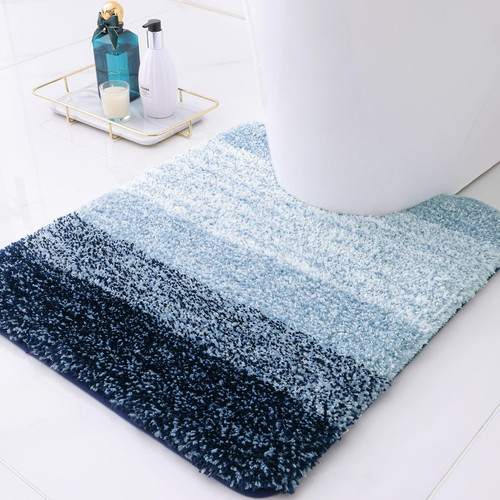 Arotive Microfiber Bathroom Rugs, Shaggy Soft and Absorbent Bath Rug, Non-Slip, Thick Plush Bathroom Mat, Machine Washable Dry Bath Mats for Bathroom, Tub and Shower,24" x 20",Dark Blue