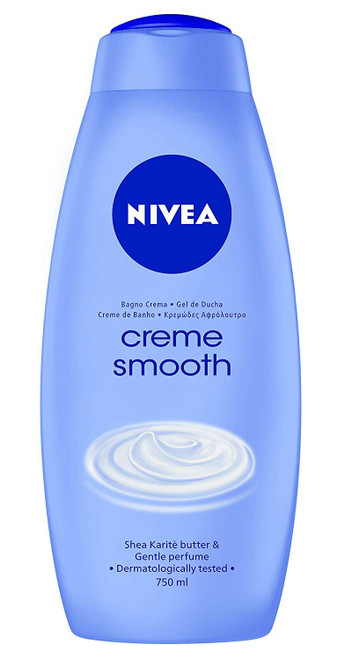 Nivea Bath Cream Body Wash, Creme Smooth Shea Butter Scent - 25.36 Ounce (750ml) x Pack of 3 Nivea Bath Cream Body Wash, Creme Smooth Shea Butter Scent - 25.36 Ounce (750ml) x Pack of 3