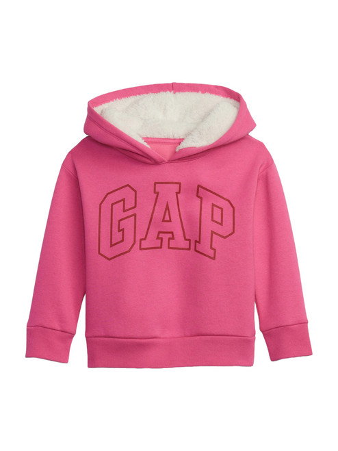 GAP baby girls Logo Sherpa Hoodie Sweatshirt, Devi Pink, 3-6 Months US