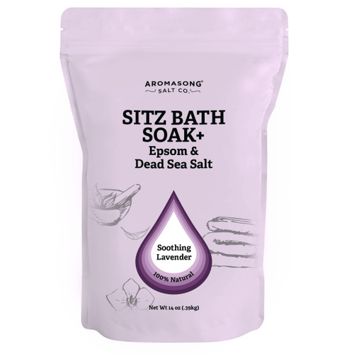 Aromasong Sitz Bath Soak with Dead Sea Salt, Epsom Salts, & Lavender Essential Oils - Sitz Bath Salts for Hemorrhoids - Made In USA - 14 Oz. Bag Sitz Bath Salt for Hemorrhoids and Postpartum Recovery. Aromasong Sitz Bath Soak with Dead Sea Salt, Epsom Salts, & Lavender Essential Oils - Sitz Bath Salts for Hemorrhoids - Made In USA - 14 Oz. Bag Sitz Bath Salt for Hemorrhoids and Postpartum Recovery.