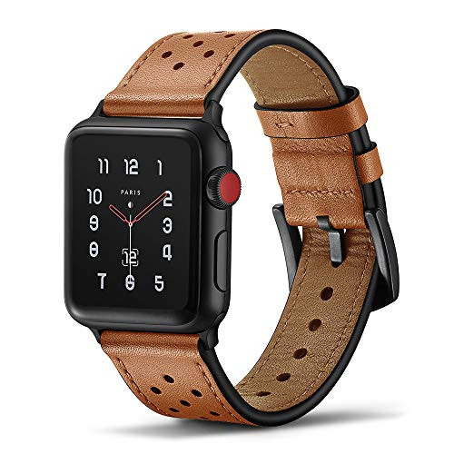 Tasikar Leather Band Compatible with Apple Watch Band 42mm 44mm Genuine Leather Replacement Band Compatible with Apple Watch Series 4 (44mm) Series 3 Series 2 Series 1 (42mm) - Brown Tasikar Leather Band Compatible with Apple Watch Band 42mm 44mm Genuine Leather Replacement Band Compatible with Apple Watch Series 4 (44mm) Series 3 Series 2 Series 1 (42mm) - Brown