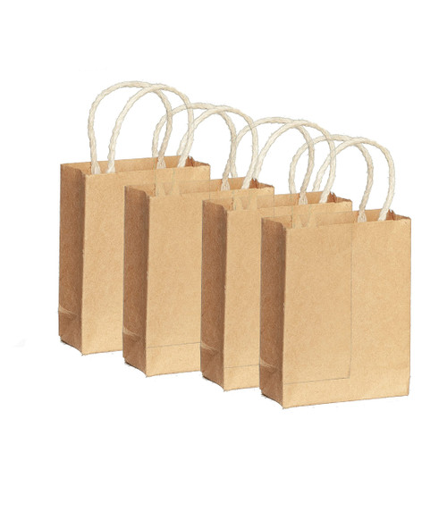 Melody Jane Dolls Houses Dollhouse 4 Brown Paper Shopping Bags Miniature Grocery Shop Store Accessory