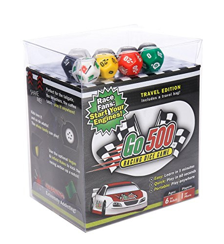 Zobmondo!! Go500 Car Racing Dice Game | Great for NASCAR Fans, Families, and Kids | Portable Fun Game for Home, Travel, Camping, Bleachers, Vacation, Beach