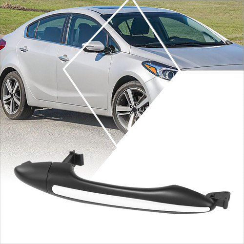 PM PERFORMOTOR Front Right Passenger Side Outer Door Handle w/o Keyhole Compatible with 14-18 Forte Koup/Forte5,Primered Black/Chrome
