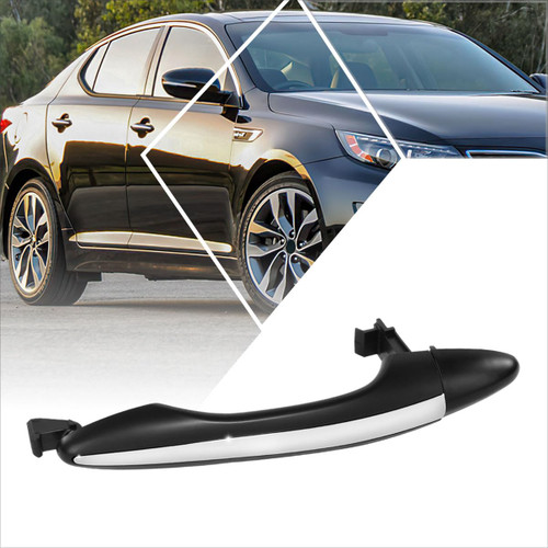 PM PERFORMOTOR Rear Left/Right Side Outer Door Handle Compatible with 11-15 Optima,Primered Black/Chrome