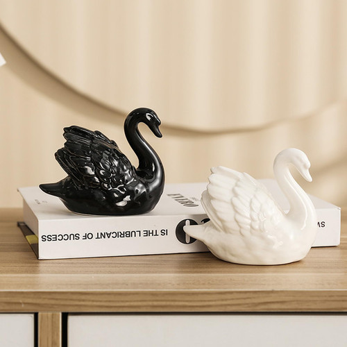 Lifexquisiter 2 Pieces White Black Swan Sculpture Decor, Elegant Ceramic Swan Couple Figurine Statue for Home Office Decor Living Room Shelves Fireplace Coffee Table Decor Lifexquisiter 2 Pieces White Black Swan Sculpture Decor, Elegant Ceramic Swan Couple Figurine Statue for Home Office Decor Living Room Shelves Fireplace Coffee Table Decor
