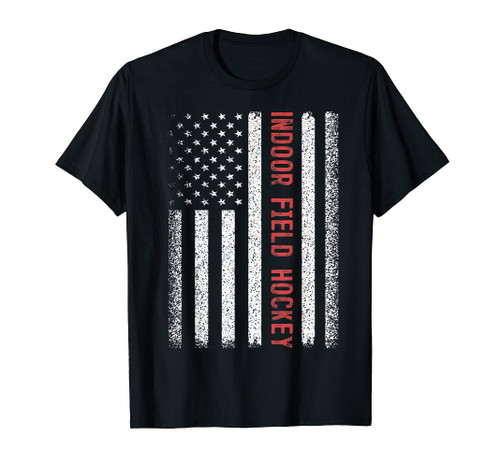 Indoor Field Hockey American Flag 4th of July T-Shirt