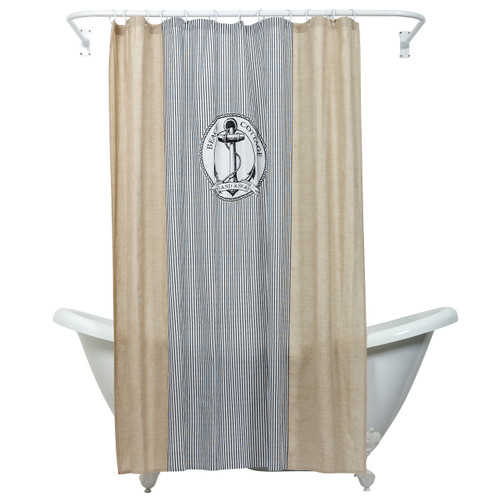 Zenna Home, India Ink Beach Cottage Shower Curtain, Nautical