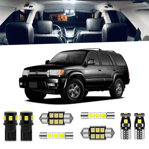 ENDPAGE 9-Pieces 4Runner LED Interior Light Kit Package for Toyota 4Runner 1996 1997 1998 1999 2000 2001 2002 White 6000K Interior LED Lighting Package + License Plate Lights, Install Tool