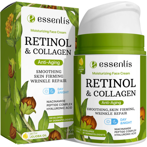 Retinol Cream for Face & Neck, 1%, Day & Night Anti Aging Hyaluronic Acid & Collagen Cream, Niacinamide & Peptide Complex for Smoothing Fine Lines, Skin Firming, & Wrinkle Repair, 1.7 fl oz, 50 ml