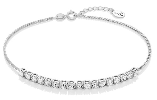 Milla Anklets for Women Waterproof - 14K Gold Plated Anklets and Sterling Silver Plated Ankle Bracelets for Women. (Sterling Silver Plated/Clear) Milla Anklets for Women Waterproof - 14K Gold Plated Anklets and Sterling Silver Plated Ankle Bracelets for Women. (Sterling Silver Plated/Clear)
