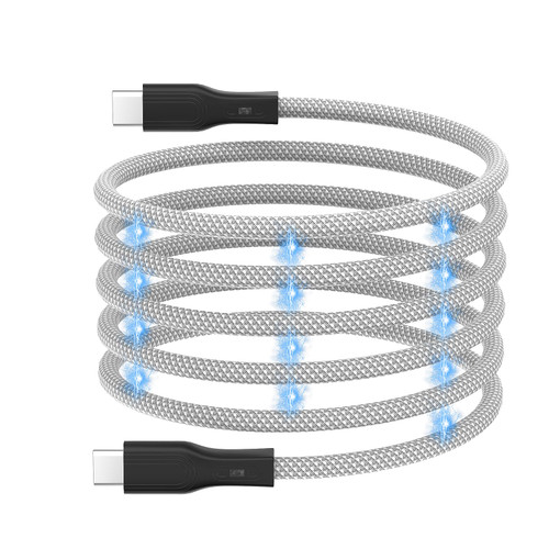 Magtame USB C Charger Cable Magnetic Type C Charging Cable 60W(3A), USB C to USB C Cable, 3.3ft Type C Charger Fast Charging Cord Nylon Braided Compatible for iPhone iPad MacBook Samsung Galaxy
