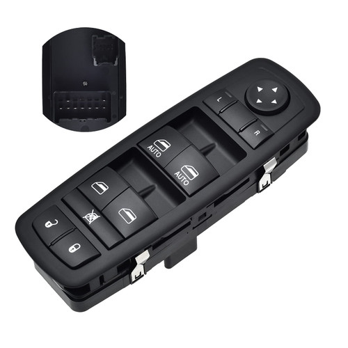 HengeAuto Master Window Switch 3 + 9 Pins Compatible with 2009 2010 2011 2012 Dodge RAM 1500 2500 3500 Pickup,Replaces OE 4602863AB,4602863AC,4602863AD