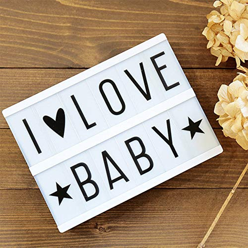 Cinema Light Box,Letter Light Box,LED Light Box with Letters Cinematic Light Box Marquee with Battery Powered (A5 Size White)
