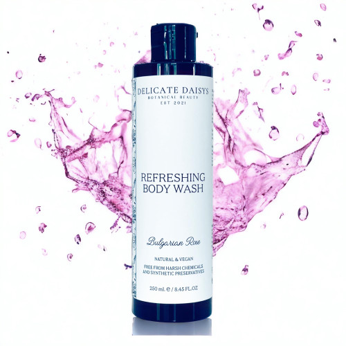 Delicate Daisys Botanical Beauty Rose Refreshing Body Wash 8.45 fl oz | Natural, Organic, Vegan & Cruelty-Free Delicate Daisys Botanical Beauty Rose Refreshing Body Wash 8.45 fl oz | Natural, Organic, Vegan & Cruelty-Free