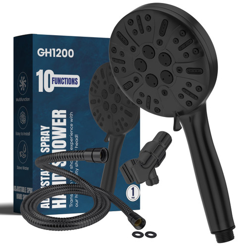 Gh1200 10 Modes Shower Heads with Handheld Spray Combo, Built-in Shower Filter, Shower Head with Hose & Bracket. High Pressure Shower Heads