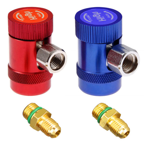 AutoWanderer Tool AC R1234YF Adapters R1234yf Quick Couplers High Side & Low Side Kit for Air Conditioning Evacuation, Replacement and Recharging
