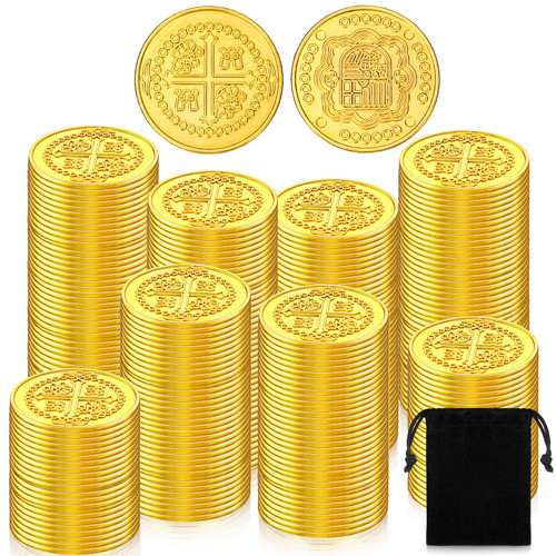 Hanaive 100 Pcs Metal Pirate Coins Pirate Gold Coins Treasure Chest Spanish Doubloon Fake Coins Tokens for Kids Board Games Pirate Party Cosplay (Gold, Round) Hanaive 100 Pcs Metal Pirate Coins Pirate Gold Coins Treasure Chest Spanish Doubloon Fake Coins Tokens for Kids Board Games Pirate Party Cosplay (Gold, Round)