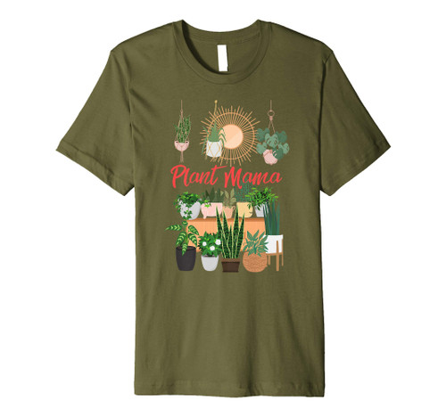 Plant Mama Crazy Plant lady Mom Indoor Flower Floral Garden Premium T-Shirt