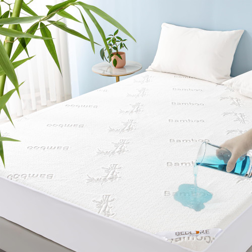 Waterproof Twin Size Mattress Protector, Cooling Bamboo Mattress Pad Fitted 6"-18" Deep Pocket, 3D Air Fabric Breathable Bed Mattress Cover Noiseless Machine Washable Vinyl Free for Kids Waterproof Twin Size Mattress Protector, Cooling Bamboo Mattress Pad Fitted 6"-18" Deep Pocket, 3D Air Fabric Breathable Bed Mattress Cover Noiseless Machine Washable Vinyl Free for Kids