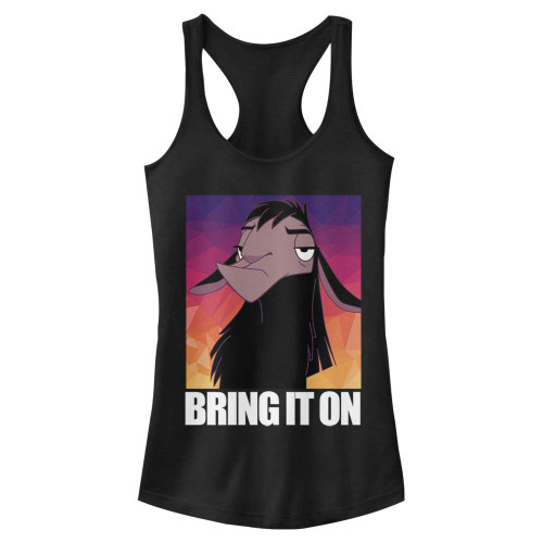 Disney Junior's Emporer's New Groove Bring It Slim Fit, Scoop Hem Racerback Tank, Black, Medium Disney Junior's Emporer's New Groove Bring It Slim Fit, Scoop Hem Racerback Tank, Black, Medium