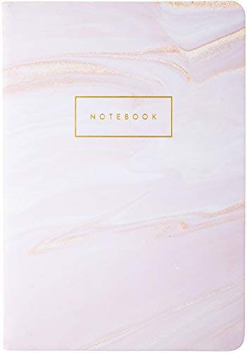 Eccolo World Traveler Style Journal Blush Marble Notebook, 256 Lined Pages, 6x8