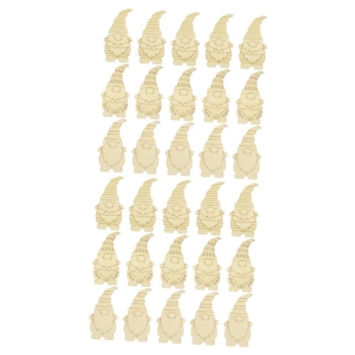EXCEART 60 Pcs Christmas Decoration Wood Chips Gnome Cutouts Christmas Cutouts for Crafts Unfinished Wood Chips Unfinished Wood Cutout Craft Round Wood DIY Wooden Slice Suite Hollow Out