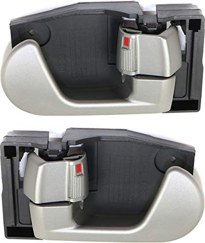 Evan Fischer Interior Door Handle Compatible with 2004-2012 Mitsubishi Galant Gray with Door Lock Button