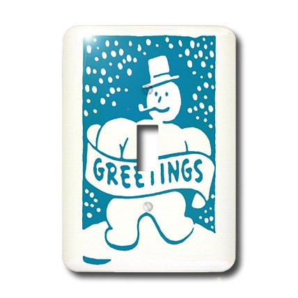 3dRose LSP_7430_1 Blue Snowman Single Toggle Switch, Multicolor