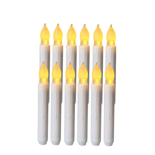 BESTOYARD 12pcs flameless Xmas Candles Smokeless Candle LED tealight Bulk LED Christmas Candles Fake Taper Candles Hanging Taper Candles LED Window Candles Light up Candles Tea Light Wedding