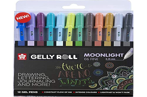 SAKURA Gelly Roll Moonlight FINE Gel Pens - Size 6 (0.35mm) - Fluorescent