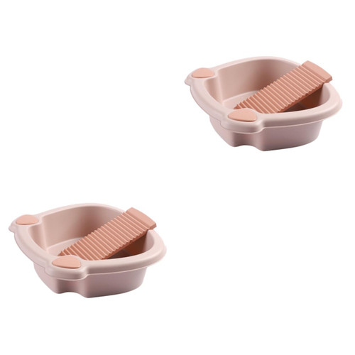 GLEAVI 2 Sets Wash Basin Plastic Wash Board Hand Washing Clothes Station Hand Wash Laundry Tub Washboard for Laundry Clothes Scrubbing Wash Tools Underwear Student Pp Shirt Board