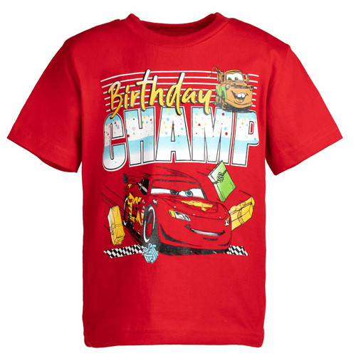 Disney Pixar Cars Lightning McQueen Birthday Toddler Boys Graphic T-Shirt Cars Red 2T Disney Pixar Cars Lightning McQueen Birthday Toddler Boys Graphic T-Shirt Cars Red 2T