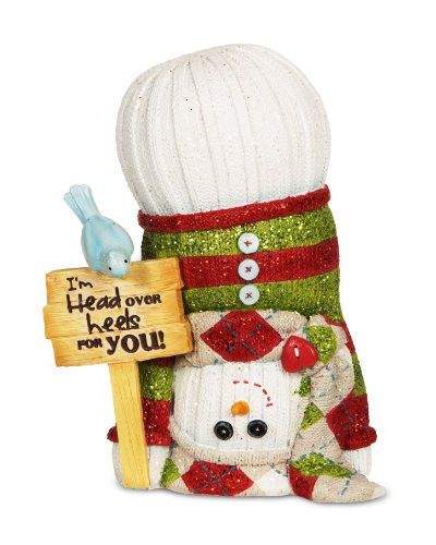 Pavilion Gift Company 93064 The Sockings Head Over Heels Snowman Figurine, 5-Inch
