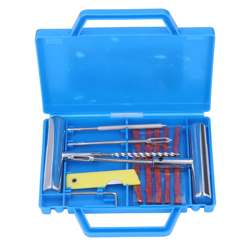 Tire Repair Tool ?Tire Patch Tool?11Pcs Tire Repair Kit T Handle String Plug Rasp Cutting Knife Hex Key Insert Tool Set