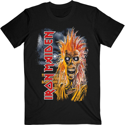 Iron Maiden T Shirt First Album Track List V3 Band Logo Official Mens Black Size L