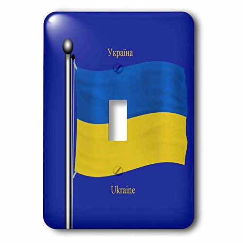 3dRose LSP_63215_1"The Flag Blue Background with Ukraine in English and Ukrainian Single Toggle Switch