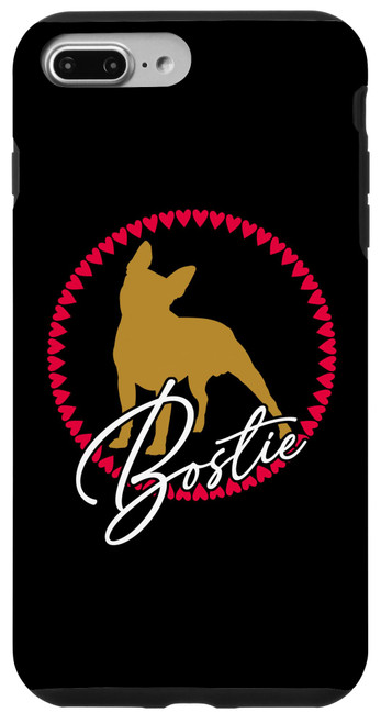 iPhone 7 Plus/8 Plus Adorable sweet Boston Terrier Bostie in the heart circle Case