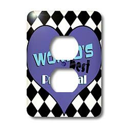 3dRose LLC lsp_31253_6 Worlds Best Principal Blue 2 Plug Outlet Cover