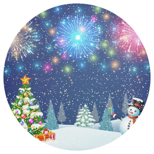 Christmas Snowman Tree Placemats Washable Round Placemats for Dining Table Place Mats Table Mats for Kitchen Heat Resistant Placemats for Round Kitchen Table Outdoor Indoor Home Placemats Mat