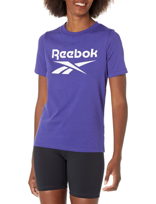Reebok Women's Standard Tee, Bold Purple/White Big Logo, Large